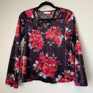 Current Project Velvet BOHO Bell Sleeve Floral Blouse